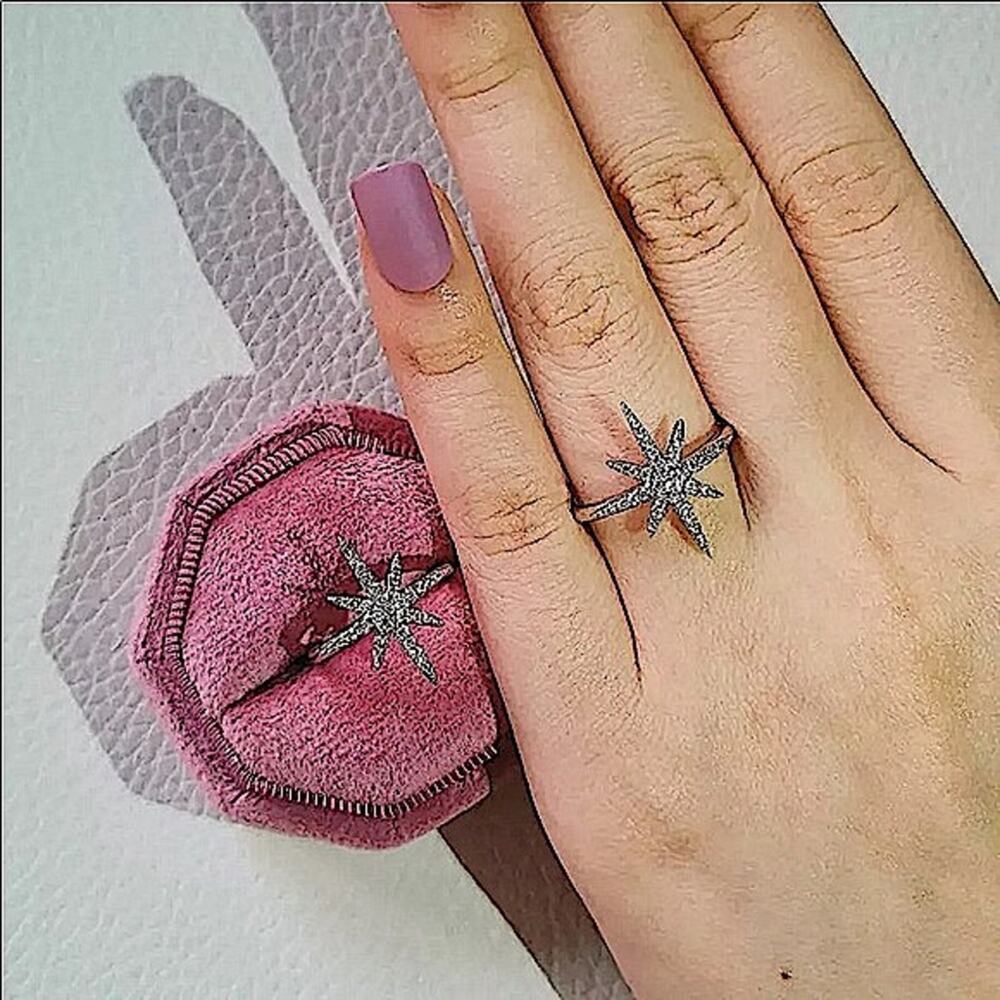 NEW STERLING SILVER NORTH STAR RING - Picture 4 of 4
